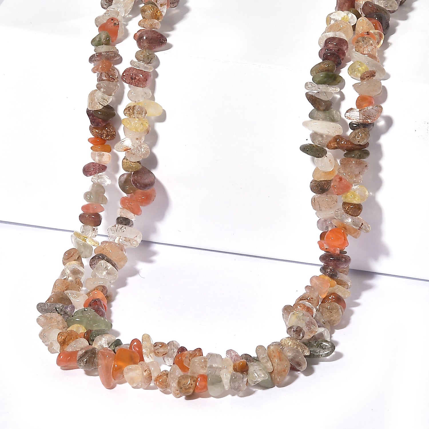 Mehrfarbiger Rutilquarz Halskette 142 cm ca. 567.10 ct
