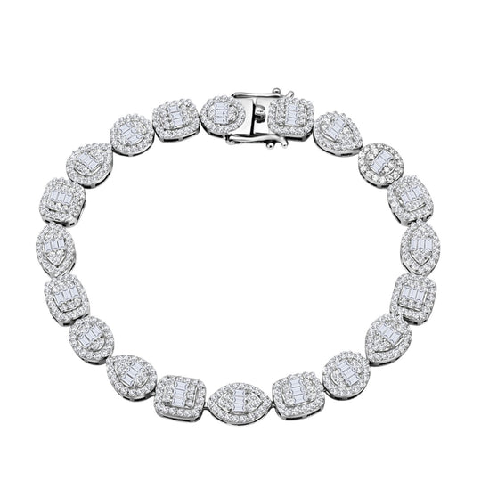 Moissanit Armband ca. 19 cm 925 Silber rhodiniert