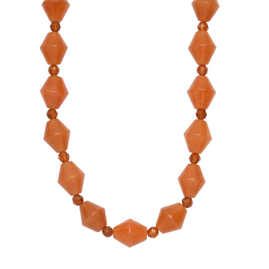 EVER TRUE Rotes Aventurin, Hessonit Granat Halskette ca. 45 cm Nickelfreies Messing ca. 200.00 ct