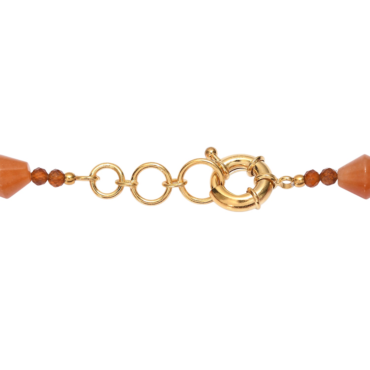 EVER TRUE Rotes Aventurin, Hessonit Granat Halskette ca. 45 cm Nickelfreies Messing ca. 200.00 ct
