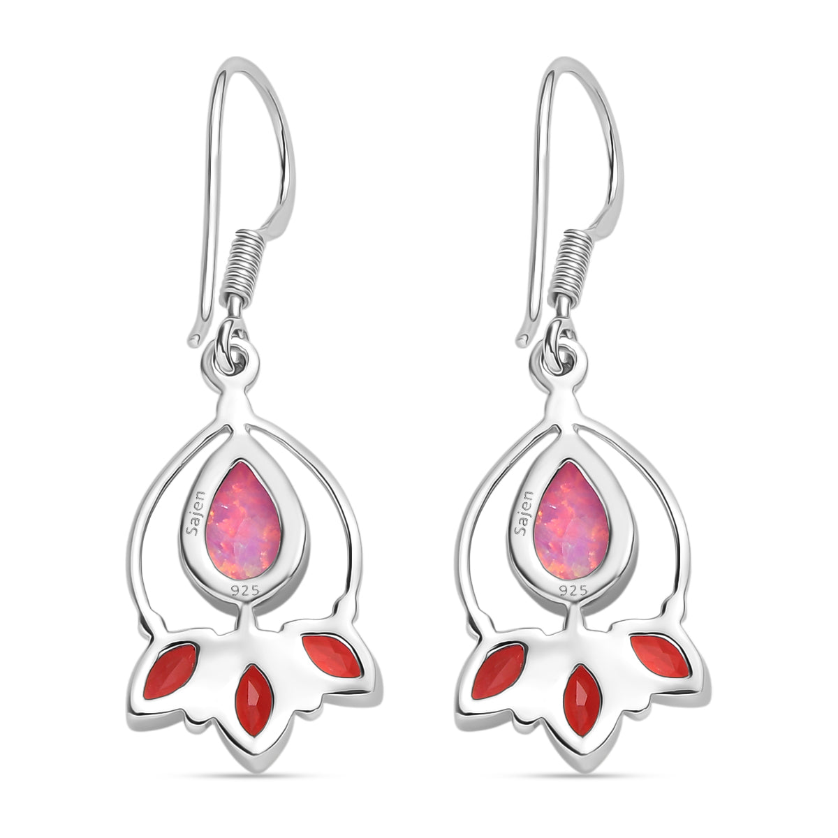 Sajen Silber - Opal Dublett, Mystischer Quarz des Regenbogenvulkans Ohrringe 925 Silber rhodiniert ca. 3.30 ct