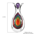 Sajen Silber-Himmlischer Quarz, Afrikanischer Amethyst Anhänger 925 Silber rhodiniert ca. 21.06 ct