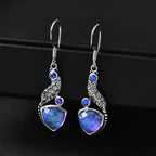 Sajen Silber-Opal Dublett, Regenbogen Lavendel Ohrringe 925 Silber rhodiniert ca. 9.73 ct