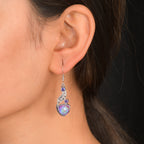 Sajen Silber-Opal Dublett, Regenbogen Lavendel Ohrringe 925 Silber rhodiniert ca. 9.73 ct
