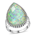 Sajen Silber-Opal Dublett Ring 925 Silber rhodiniert (Größe 17.00) ca. 18.89 ct