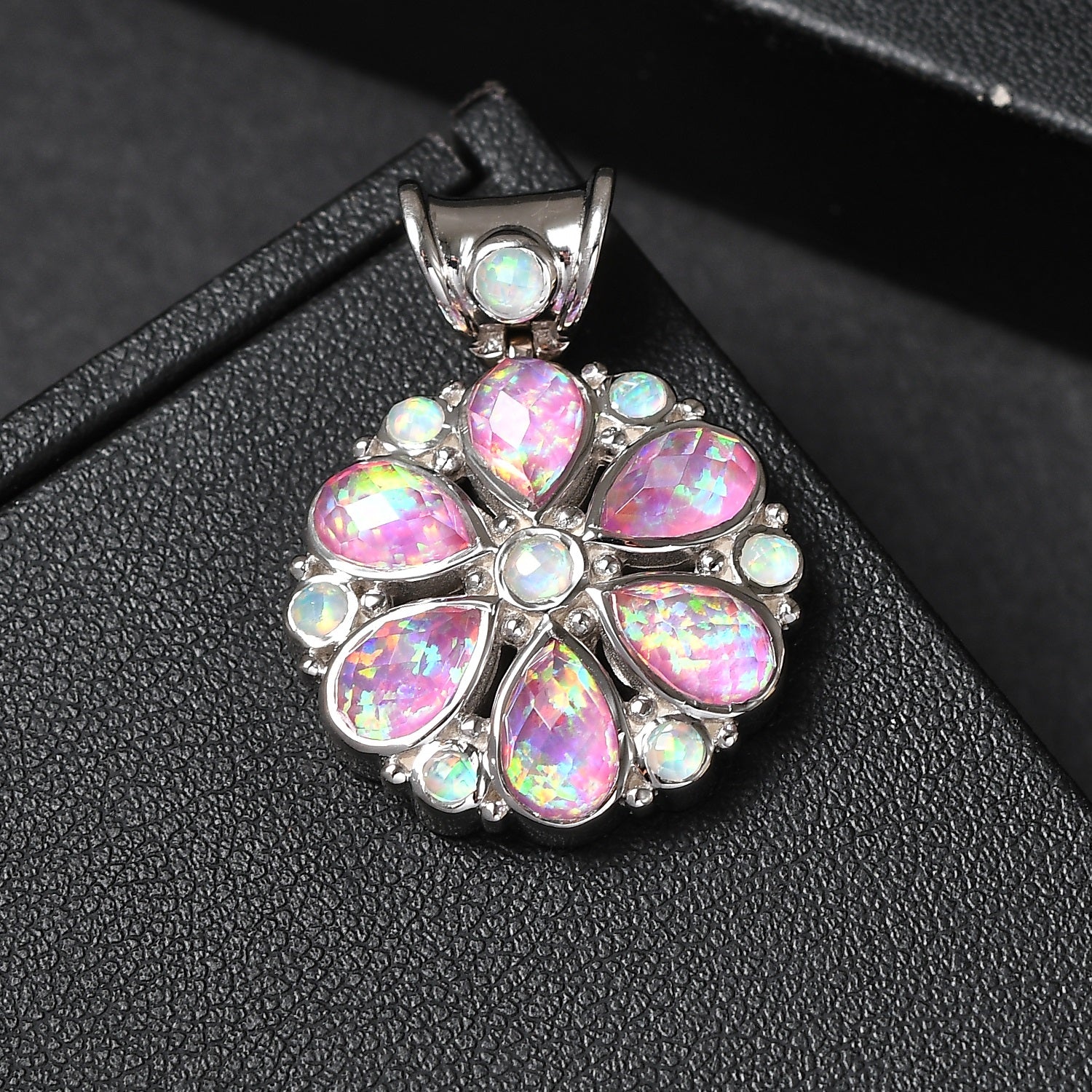Sajen Silber-Opal Dublett Anhänger 925 Silber rhodiniert ca. 6.27 ct