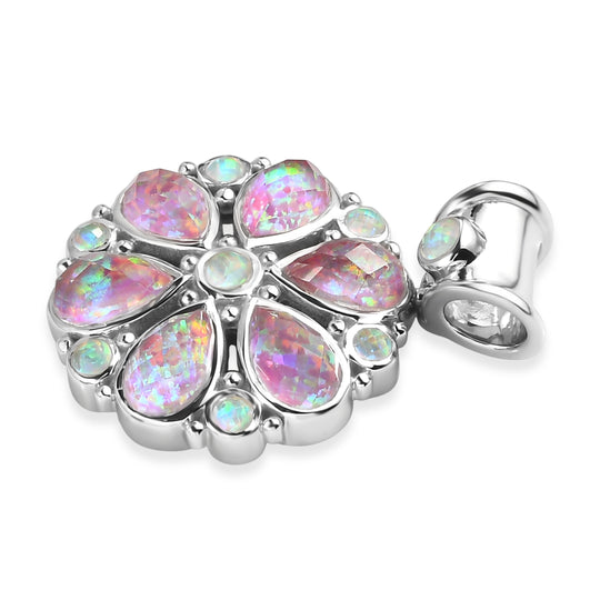 Sajen Silber-Opal Dublett Anhänger 925 Silber rhodiniert ca. 6.27 ct