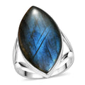 Sajen Silber-Labradorit Ring 925 Silber rhodiniert (Größe 21.00) ca. 19.82 ct