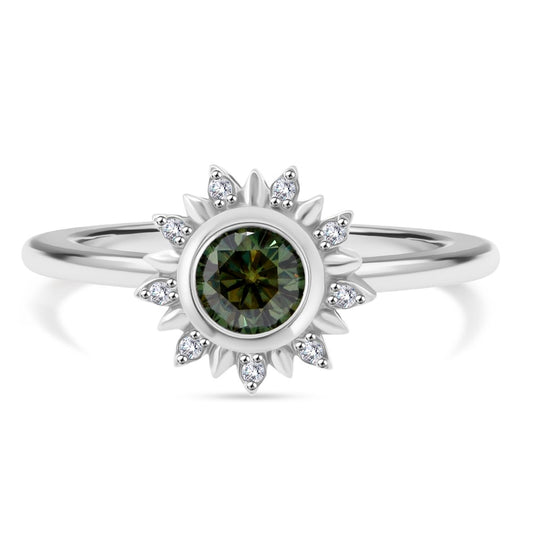 D'Joy Paraiba Moissanit Ring 925 Silber rhodiniert (Größe 18.00) ca. 0,49 ct