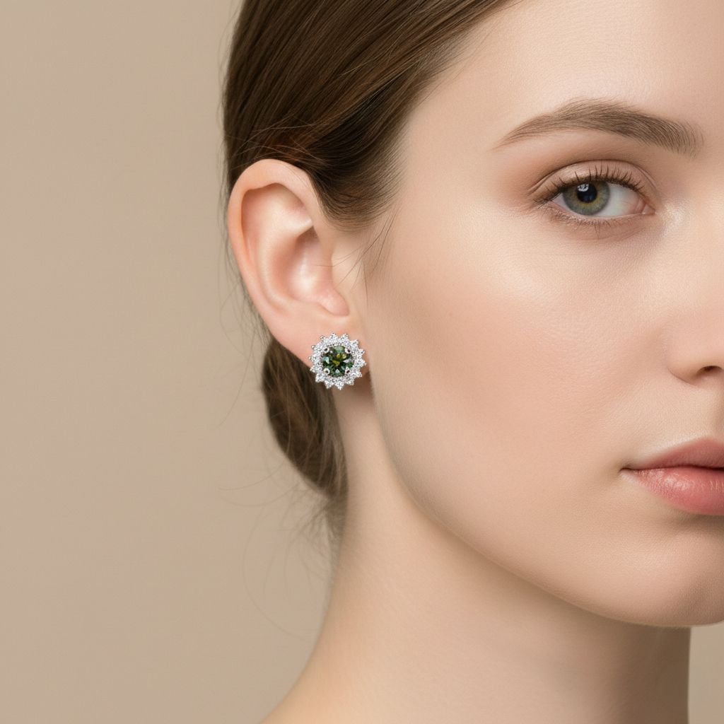 D'Joy Paraiba Moissanit Ohrringe 925 Silber rhodiniert ca. 1,27 ct.