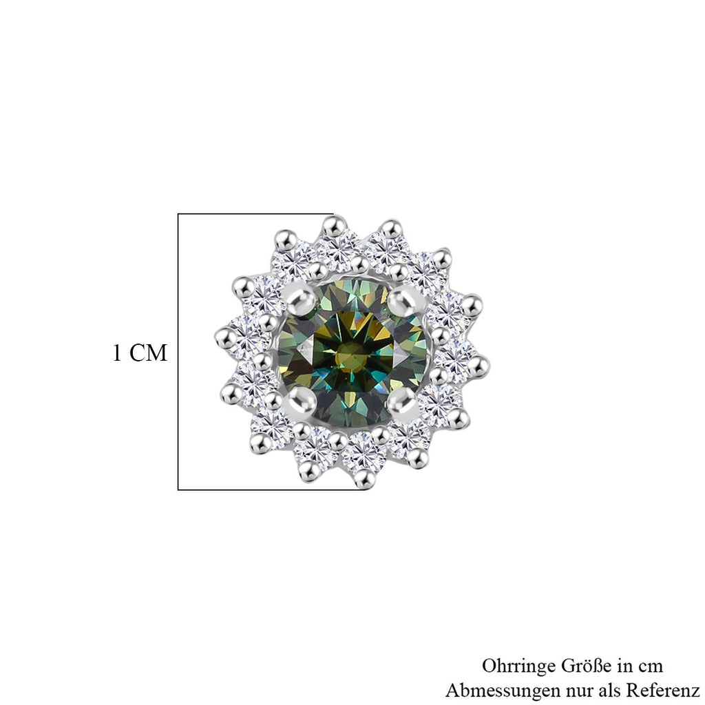 D'Joy Paraiba Moissanit Ohrringe 925 Silber rhodiniert ca. 1,27 ct.