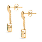 D'Joy Smaragd-Quarz Triplette Ohrringe 925 Silber 750 Gelb Vergoldet ca. 1,13 ct.