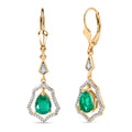 D'Joy Smaragd Triplett Quarz und Zirkon Ohrringe - 2,70 ct.