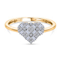 LUXURIANT DIAMOND - Lab Grown Diamant SI-GH Ring 925 Silber 750 Gelbgold vermeil (Größe 19.00) ca. 0.23 ct