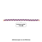 D'Joy AAA Rose De France Amethyst, Weißer Zirkon Armband ca. 19 cm 925 Silber 750 Roségold Vermeil ca. 38,92 ct.