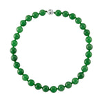 D'Joy Grüne Jade Halskette ca. 50 cm 925 Silber Rhodiniert (gefärbte) ca. 300.00 ct