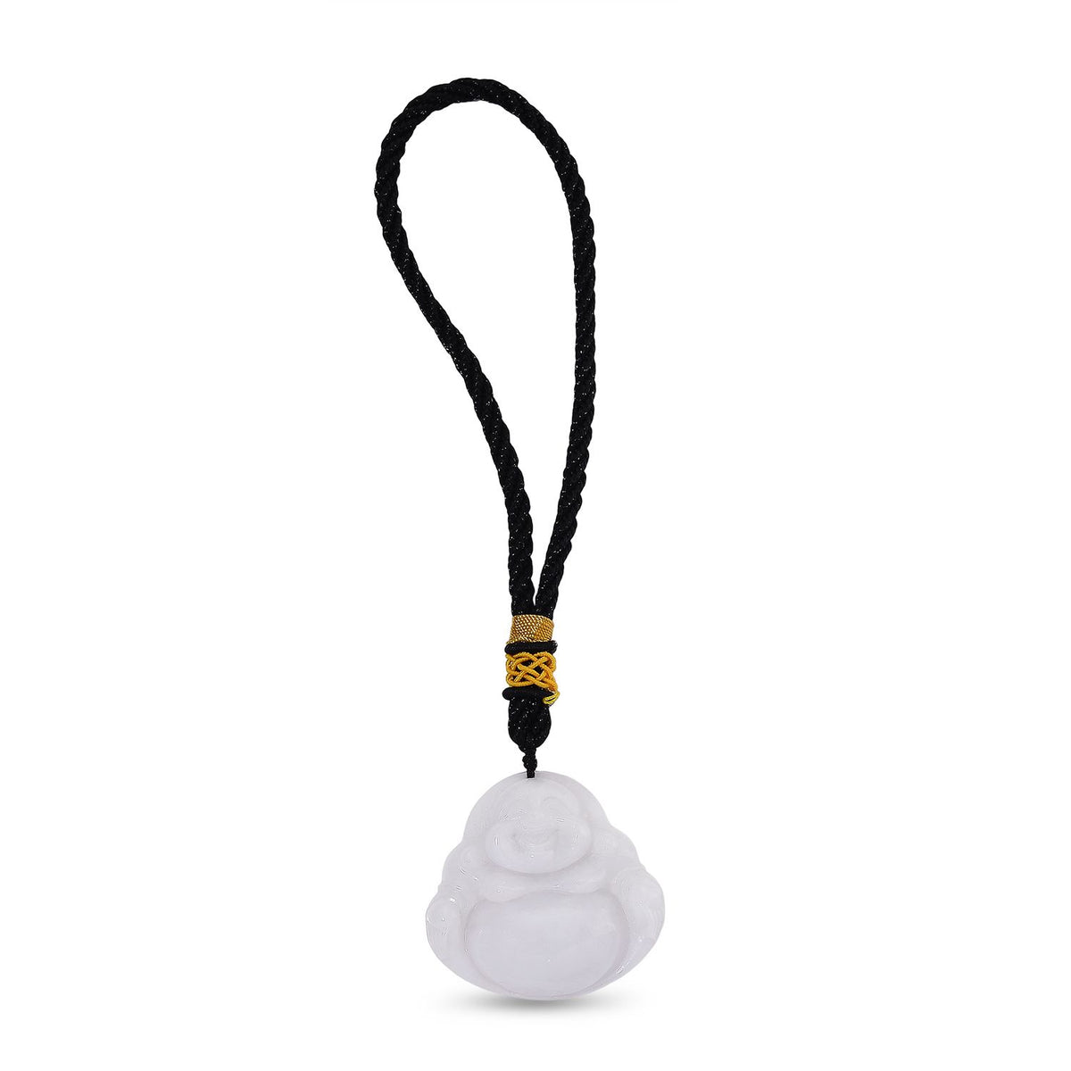 Natürlicher burmesischer Jadeit Typ A Hängedekoration mit lachendem Buddha, 45mm - 177,50 ct.
