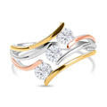 EVER TRUE Moissanit Ring Nickelfreies Messing, Dreifarbig, (Größe 18.00) ca. 0.71 ct
