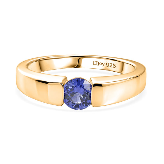 D'Joy Tansanit Ring 925 Silber rhodiniert (Größe 19.00) ca. 0,50 ct