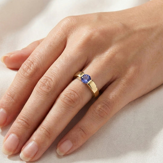 D'Joy Tansanit Ring 925 Silber rhodiniert (Größe 19.00) ca. 0,50 ct