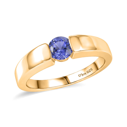 D'Joy Tansanit Ring 925 Silber rhodiniert (Größe 19.00) ca. 0,50 ct