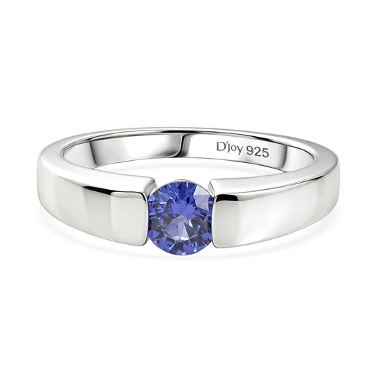 D'Joy Tansanit Ring 925 Silber rhodiniert (Größe 19.00) ca. 0,50 ct