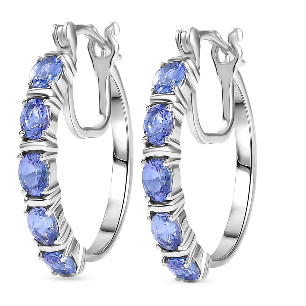 D'Joy Tansanit Ohrringe 925 Silber rhodiniert ca. 1,86 ct.