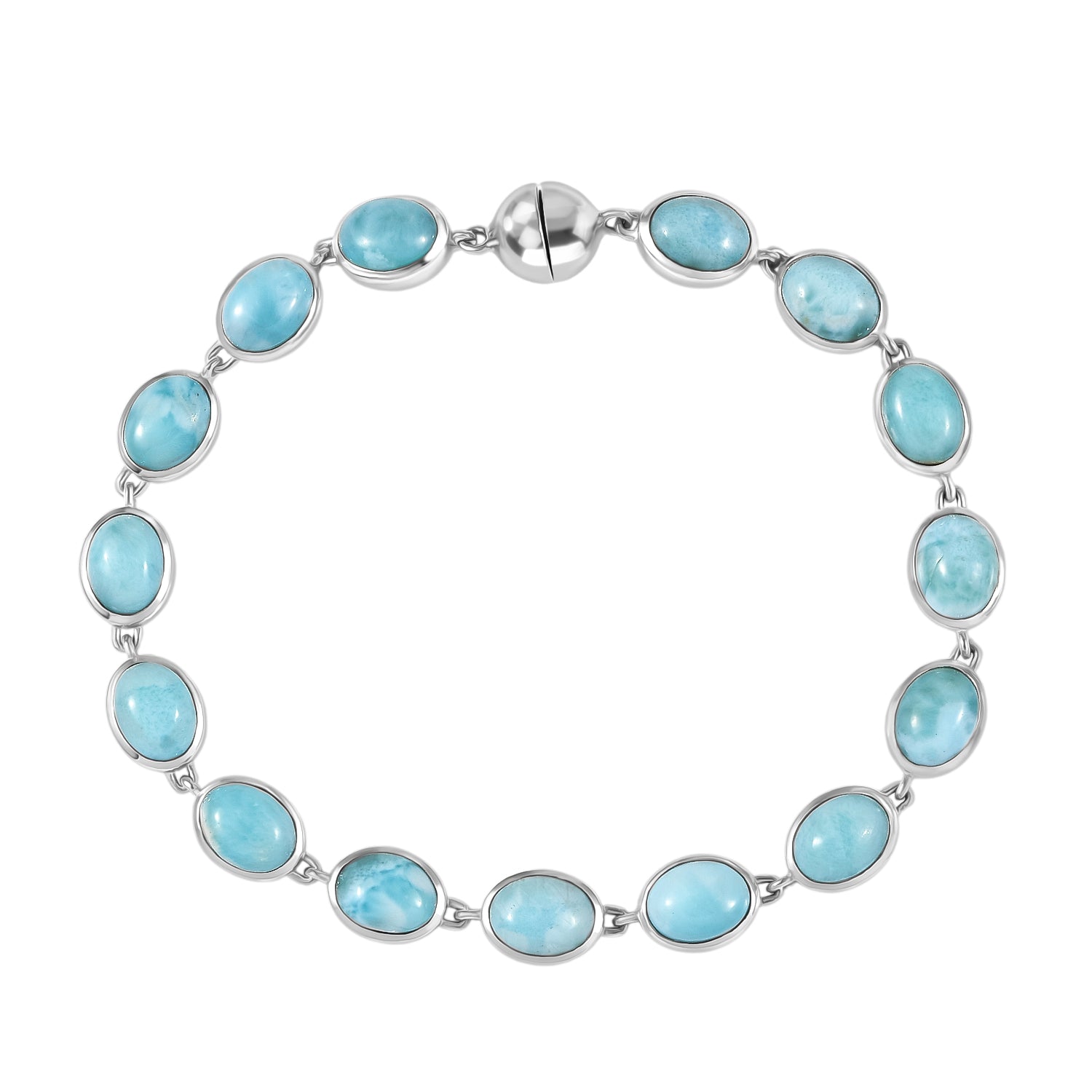 D'Joy Larimar Armband ca. 19 cm 925 Silber rhodiniert ca. 22,02 ct.