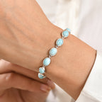 D'Joy Larimar Armband ca. 19 cm 925 Silber rhodiniert ca. 22,02 ct.