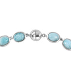 D'Joy Larimar Armband ca. 19 cm 925 Silber rhodiniert ca. 22,02 ct.