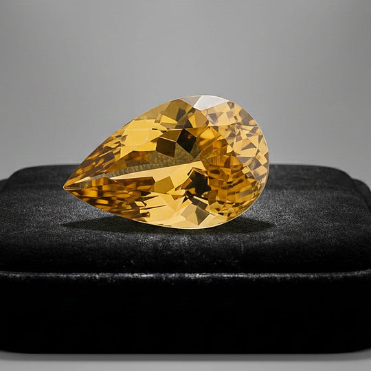 AAAA Natural Golden Tanzanite Pear 9x6 Faceted Cut, ca. 1.20 ct