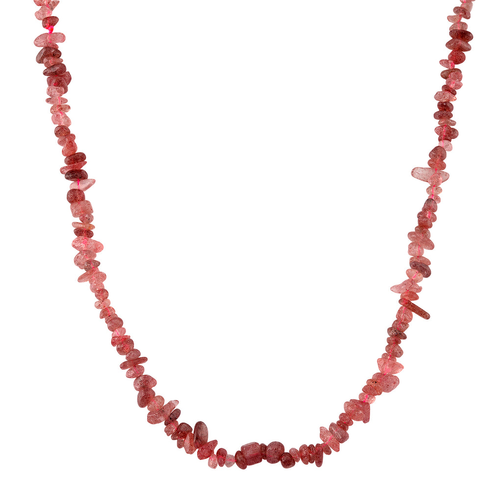 Erdbeer Quarz Halskette 81 cm ca. 250.00 ct
