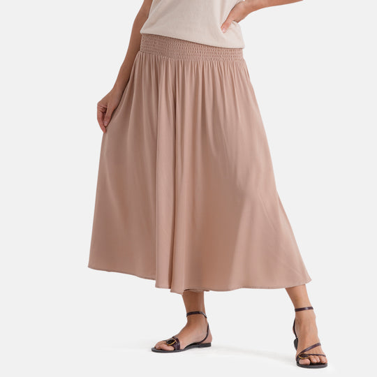 LA MAREY Palazzo Culotte aus Viskose, One Size EU 36-44, Beige