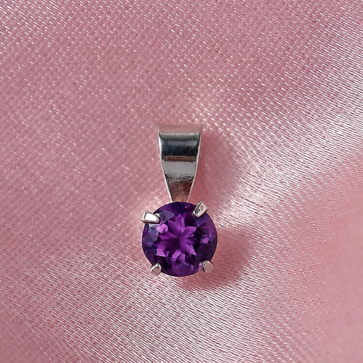 Afrikanischer Amethyst Anhänger 925 Silber platiniert ca. 0.48 ct