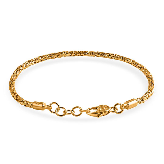 Royal Bali- D'Joy Bourbudur Armband ca. 19 cm - 20 cm, 925 Silber 916 Gelbgold Vermeil  ca. 7,85g