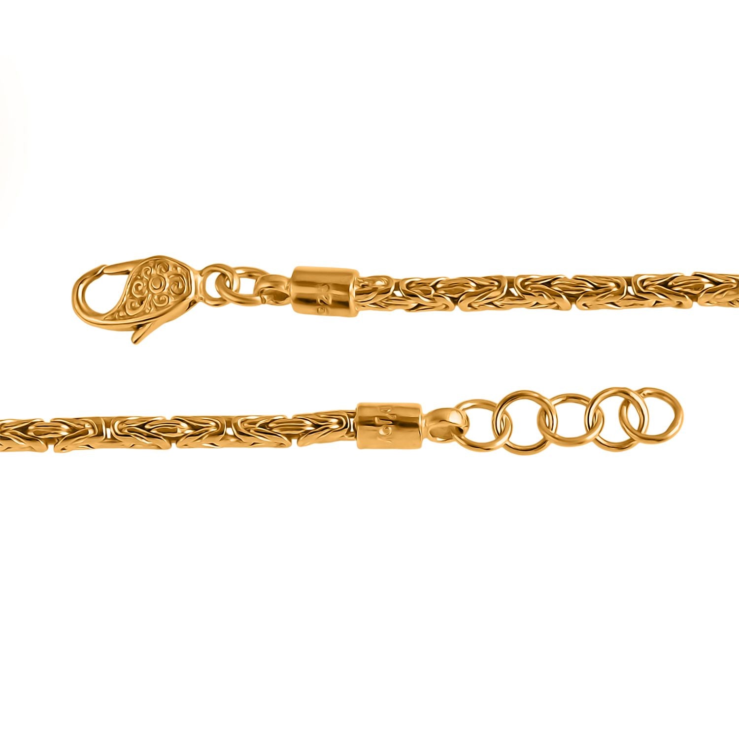 Royal Bali- D'Joy Bourbudur Armband ca. 19 cm - 20 cm, 925 Silber 916 Gelbgold Vermeil  ca. 7,85g