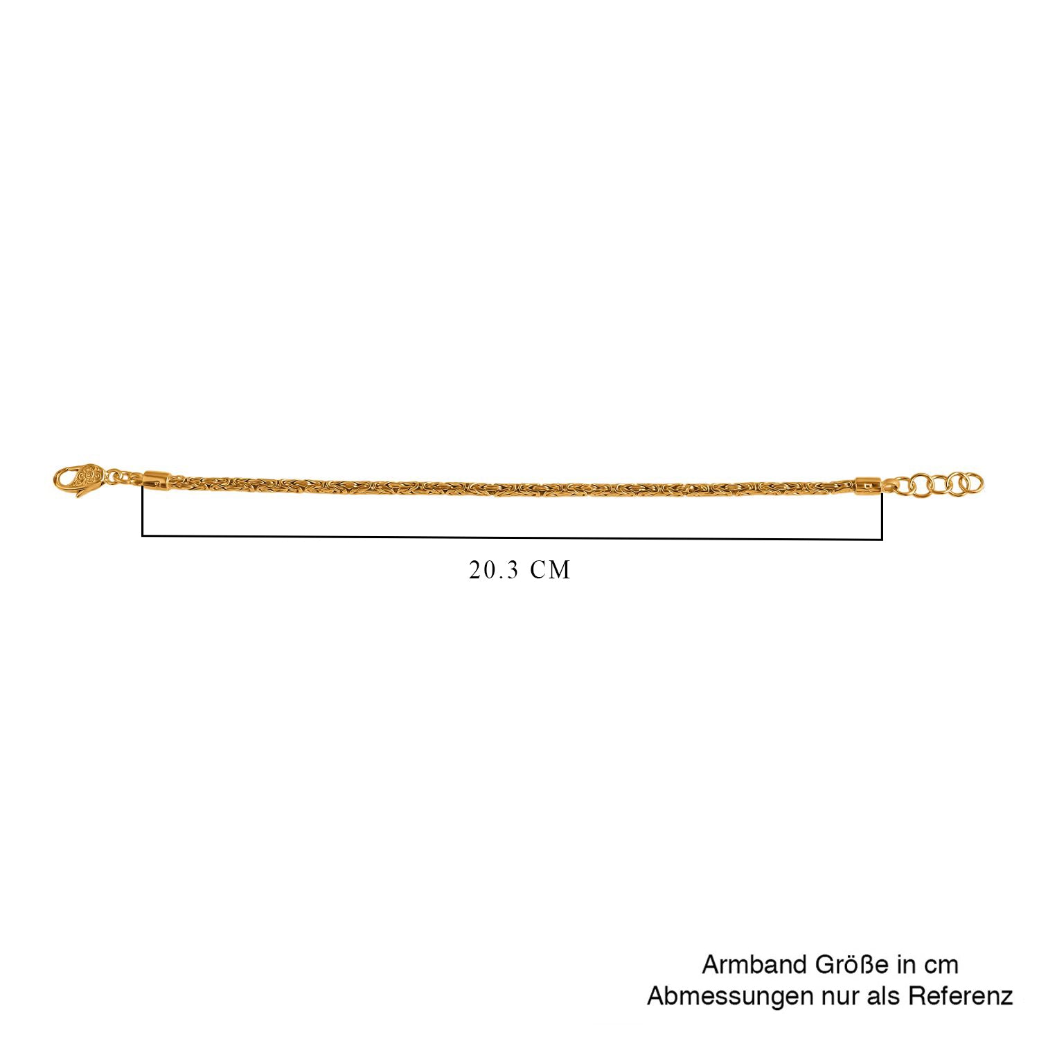 Royal Bali- D'Joy Bourbudur Armband ca. 19 cm - 20 cm, 925 Silber 916 Gelbgold Vermeil  ca. 7,85g