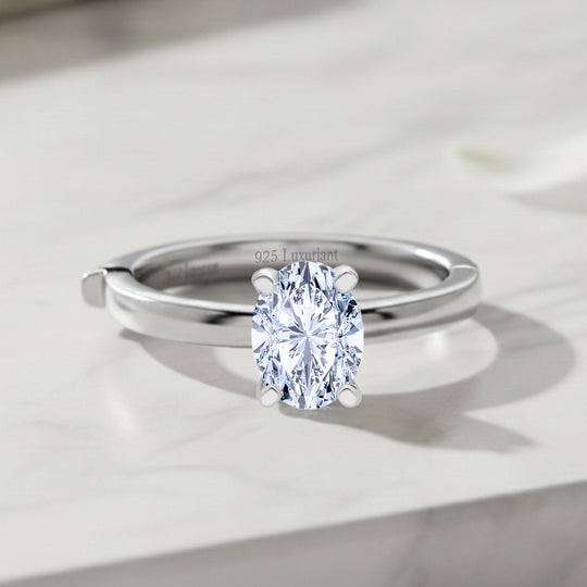 LUXURIANT DIAMOND - Lab Grown Diamant (Rund) VS-EF SGL zertifiziert Ring 925 Silber rhodiniert (Größe 19.00) ca. 1.00 ct