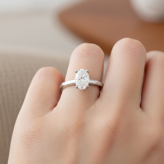 LUXURIANT DIAMOND - Lab Grown Diamant (Rund) VS-EF SGL zertifiziert Ring 925 Silber rhodiniert (Größe 19.00) ca. 1.00 ct