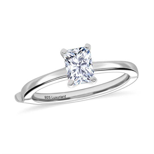 LUXURIANT DIAMOND - Lab Grown Diamant (Radiant) VS-EF SGL zertifiziert Ring 925 Silber rhodiniert (Größe 19.00) ca. 1.00 ct