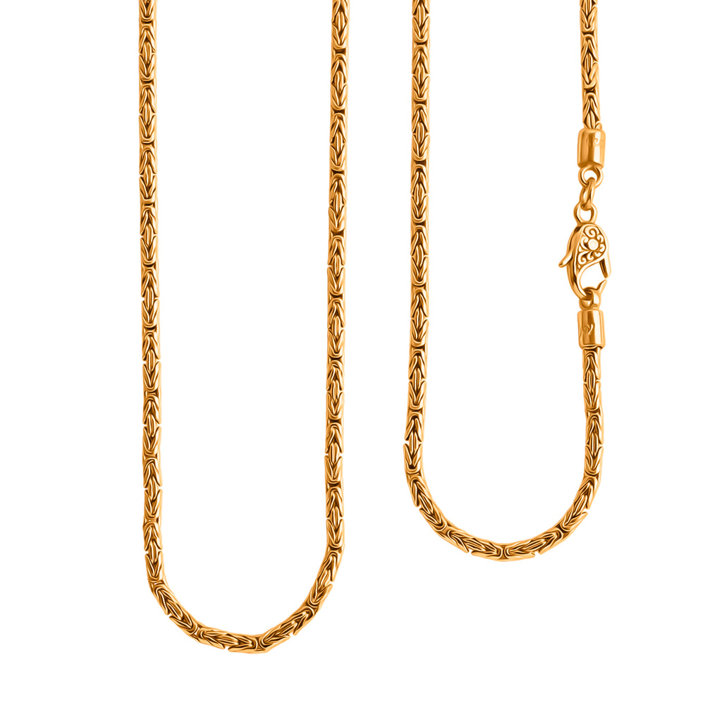 Royal Bali - D'Joy Bourbudur Halskette,925 Silber 916 Gelbgold Vermeil ca. 50 cm ca. 20,90g