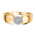 LUXURIANT DIAMOND - Lab Grown Diamant SI-GH Ring 925 Silber 750 Gelbgold vermeil (Größe 15.25) ca. 0,25 ct