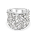 Weißer Zirkonia Ring Nickelfreies Messing, Silbefarben, (Größe 18.00) 5.00 ct