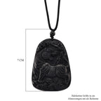 Majestätischer Wächter - Schwarzer Jadeit- Tiger, Halskette Flexibles cm ca. 110.00 ct