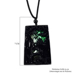 Majestätischer Wächter - Schwarzer Jadeit-Guan Gong, Halskette Flexibles cm ca. 125.00 ct
