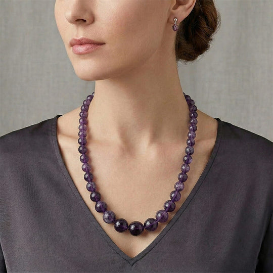D'Joy Zweifarbiger Amethyst Halskette ca. Flexibles cm 925 Silber Rhodiniert ca. 380.00 ct