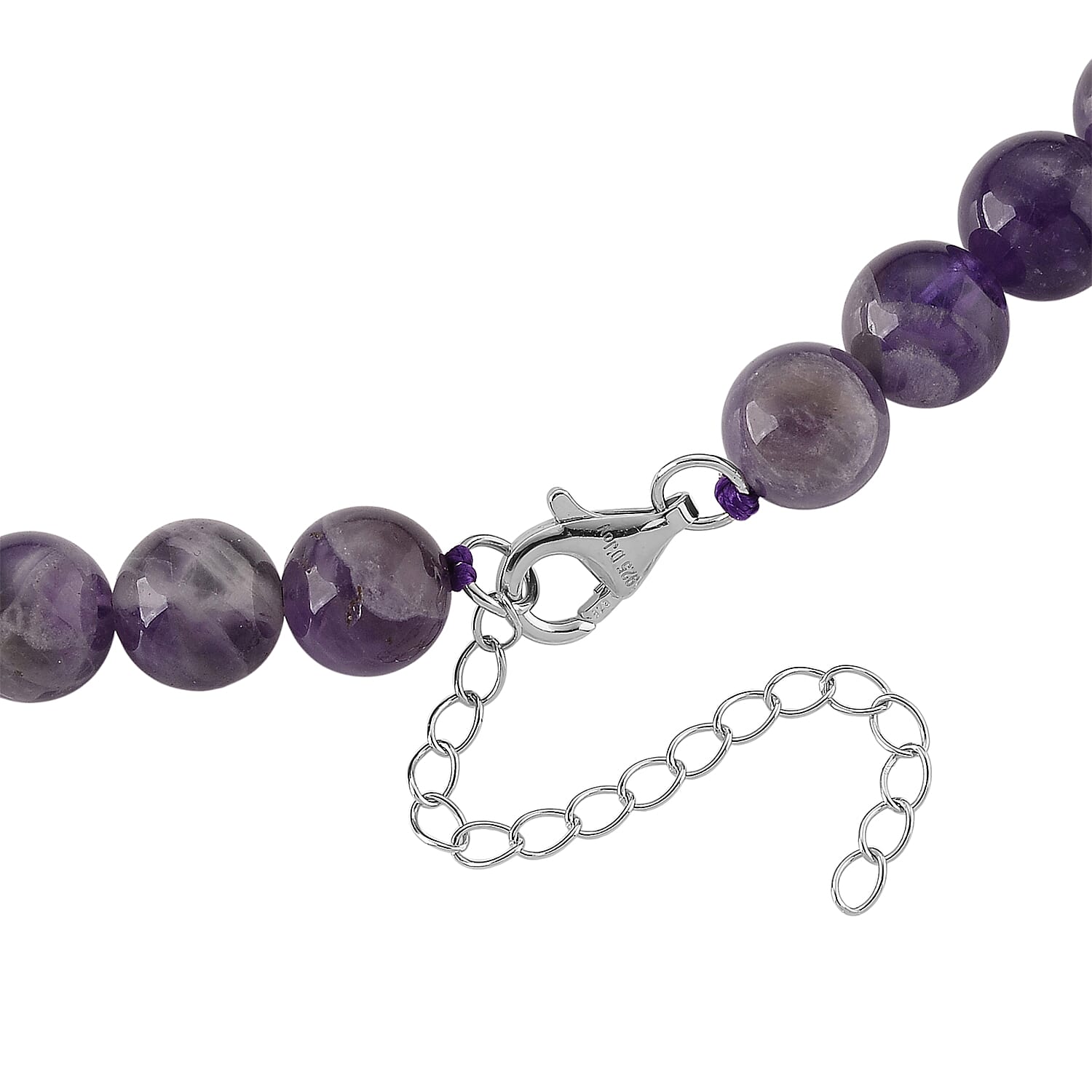 D'Joy Zweifarbiger Amethyst Halskette ca. Flexibles cm 925 Silber Rhodiniert ca. 380.00 ct