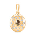 D'Joy AA Natürlicher goldener Tansanit, Weißer Zirkon Anhänger 925 Silber 750 Gelb Vergoldet ca. 0.66 ct