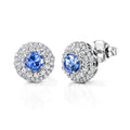 D'Joy AA Tansanit, Moissanit Ohrringe 925 Silber Rhodiniert (10-15 Werktage Lieferzeit) ca. 2,06 ct.