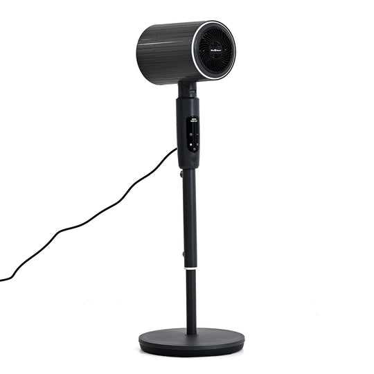 LIVMORE 2-in-1 Turmventilator mit Heizfunktion, Fernbedienung, LCD-Display, 12-Stunden-Timer, oszillierend, höhenverstellbar, Carbongrau